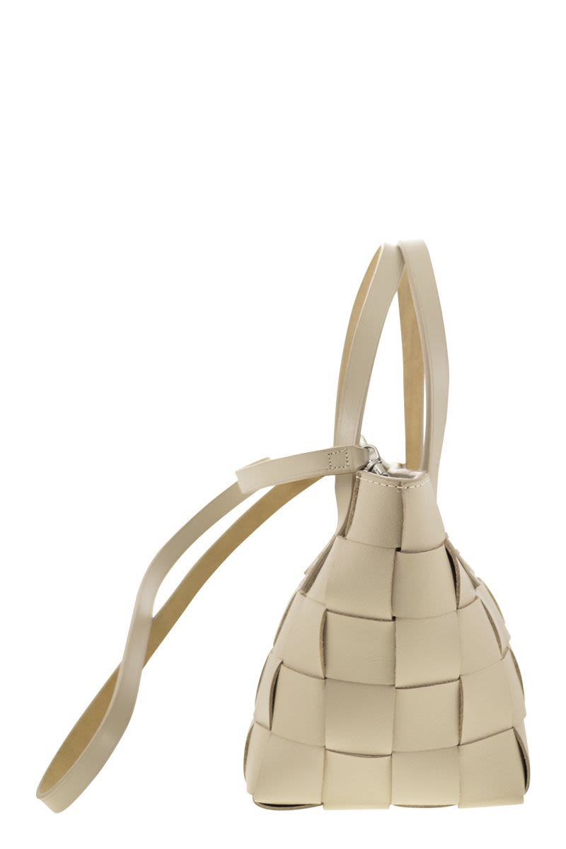 DRAGON Mini Woven Leather Handbag - 14.5x17.5x14.5 cm