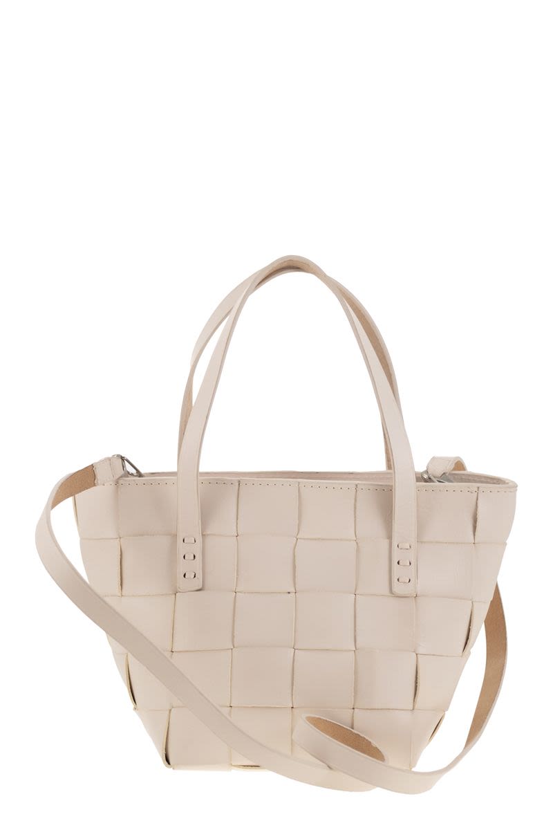 DRAGON Mini Woven Leather Handbag - 14.5 x 17.5 x 14.5 CM