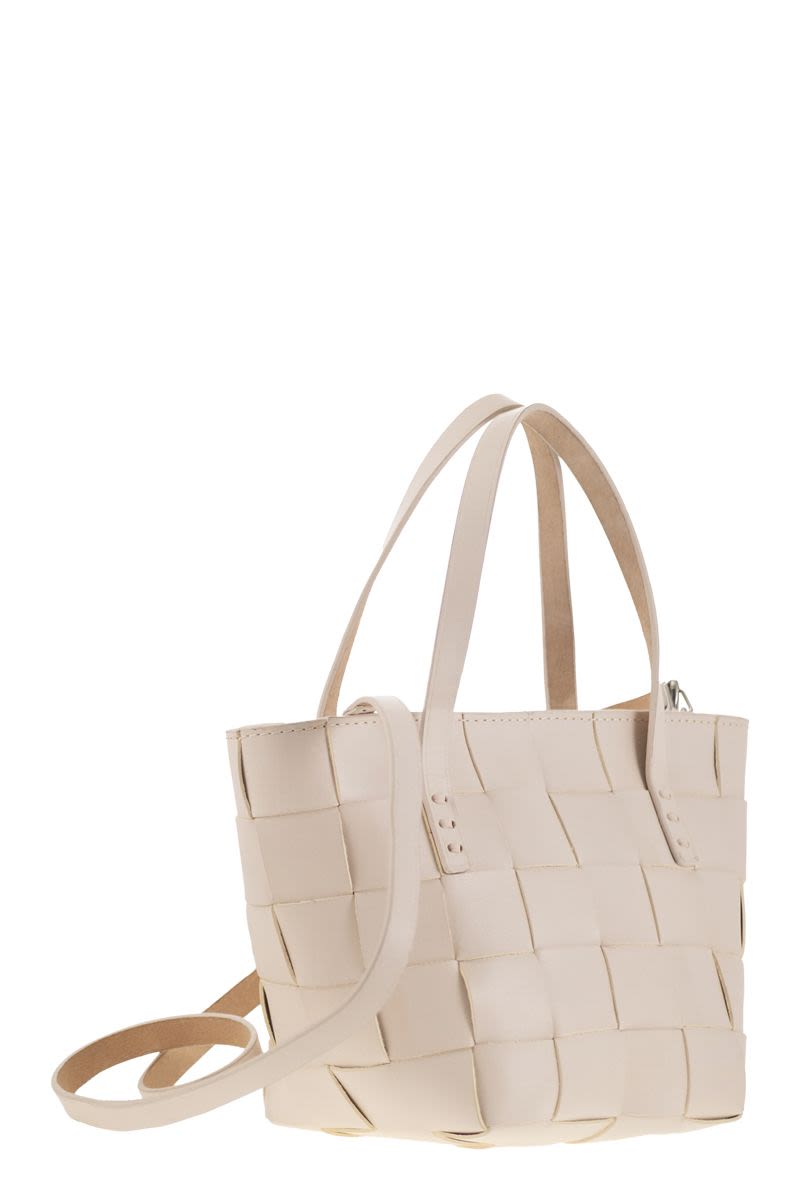 DRAGON Mini Woven Leather Handbag - 14.5 x 17.5 x 14.5 CM