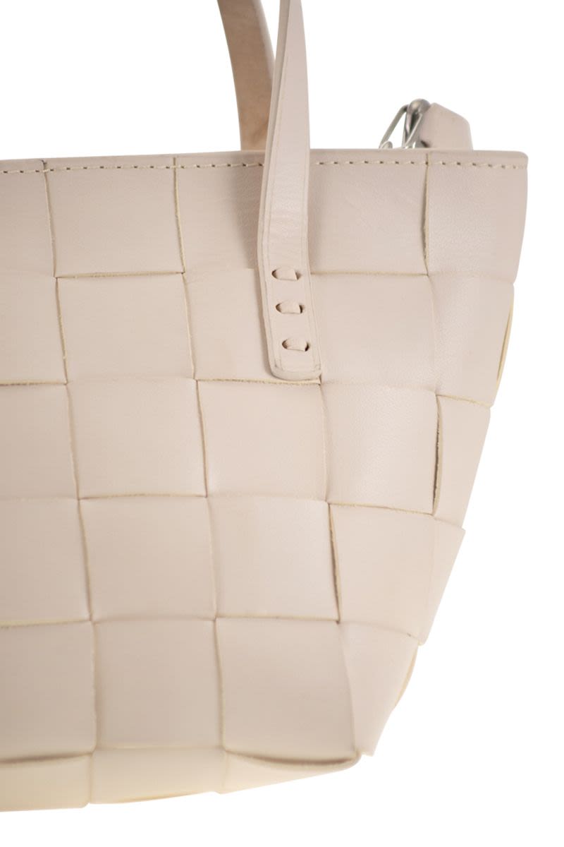 DRAGON Mini Woven Leather Handbag - 14.5 x 17.5 x 14.5 CM