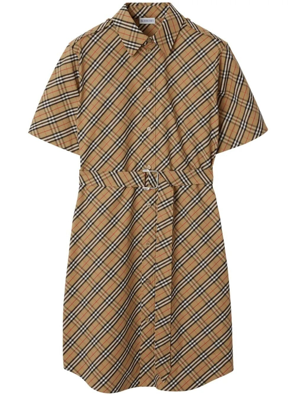 BURBERRY Check Cotton Mini Shirt Dress for Women
