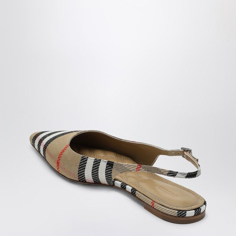 BURBERRY Pointed Design Slingback Ballerinas