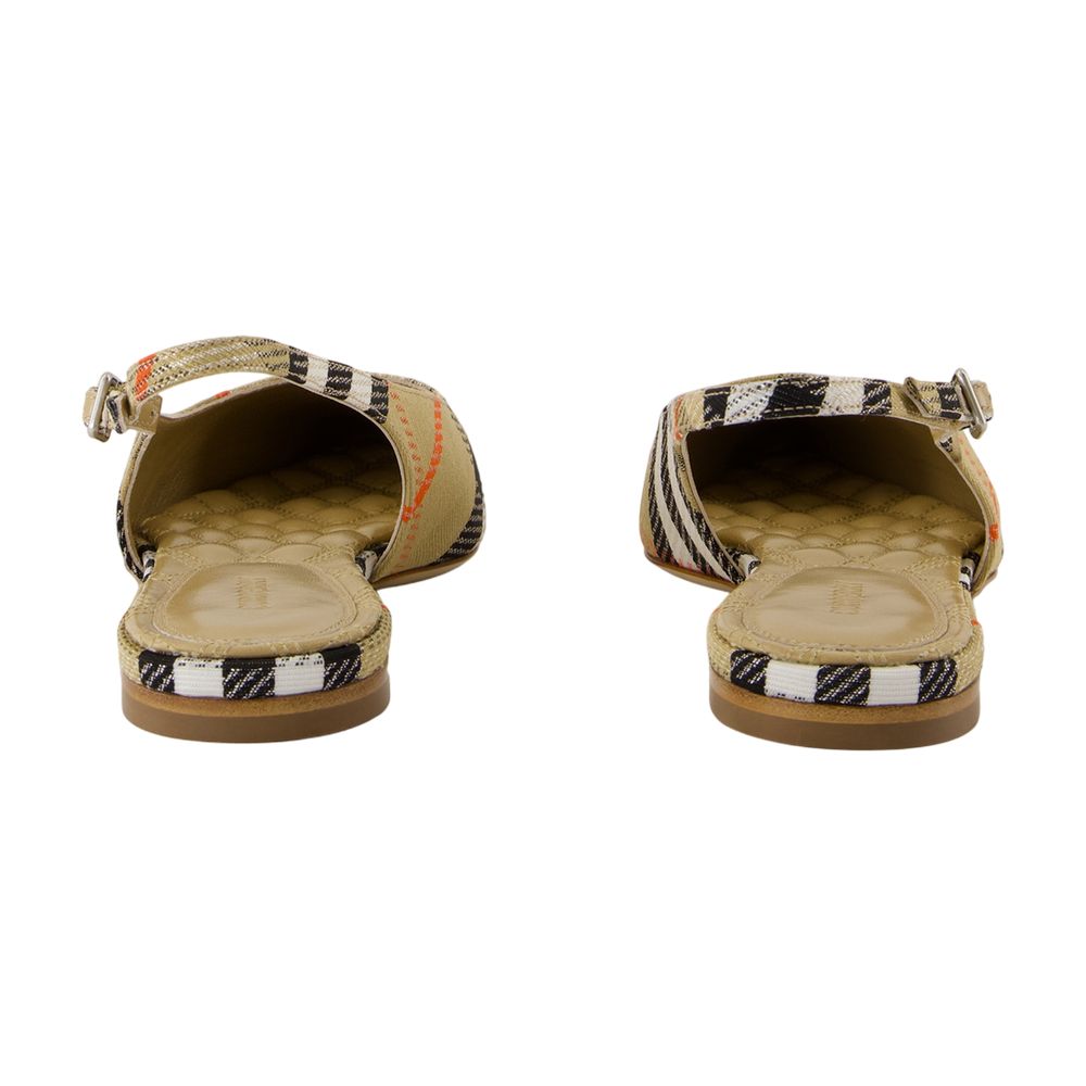 BURBERRY Embroidered Fabric Ballerina Flats
