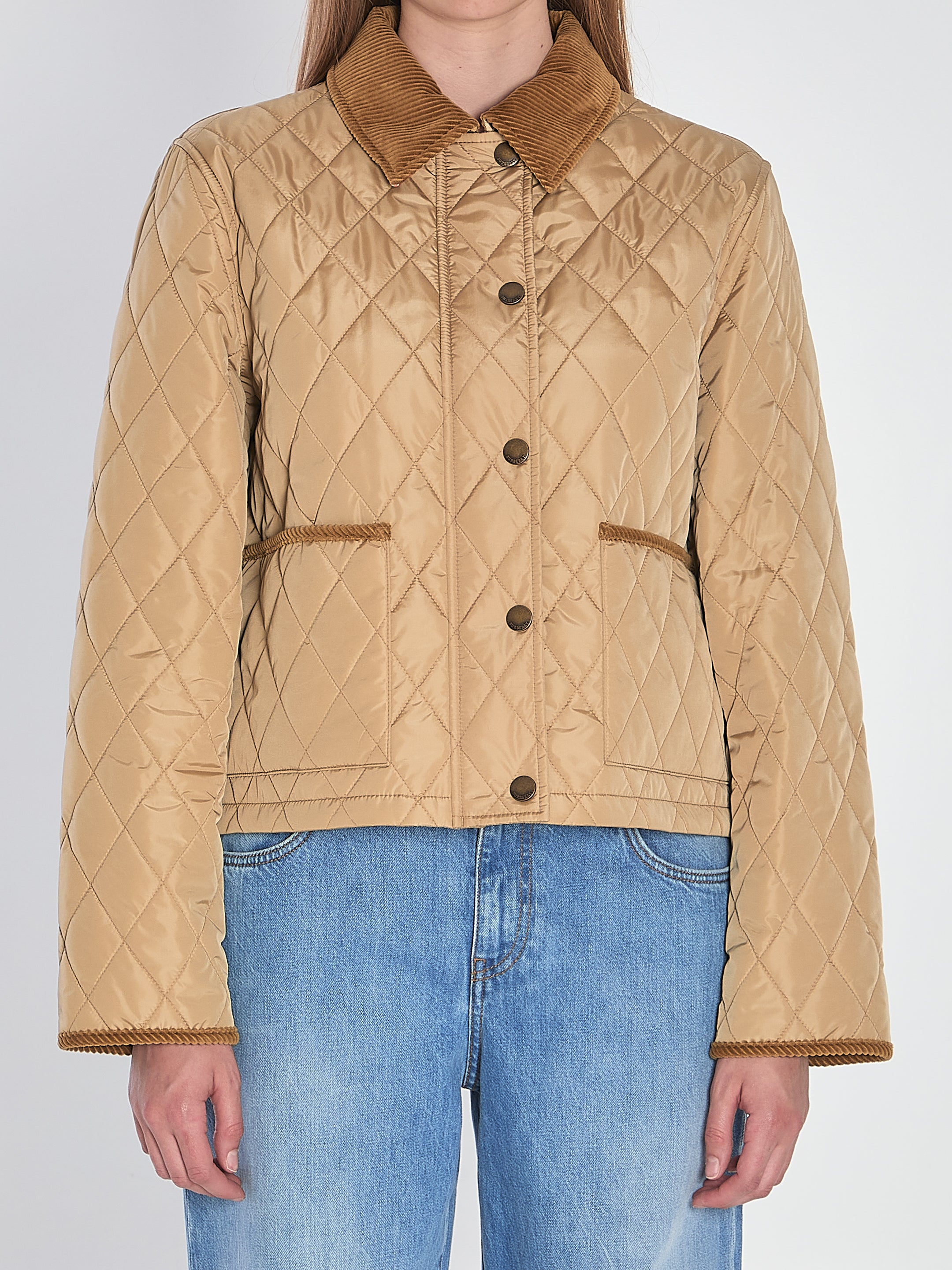 BURBERRY Camel Tal Padded Jacket with Pockets for Women - FW25