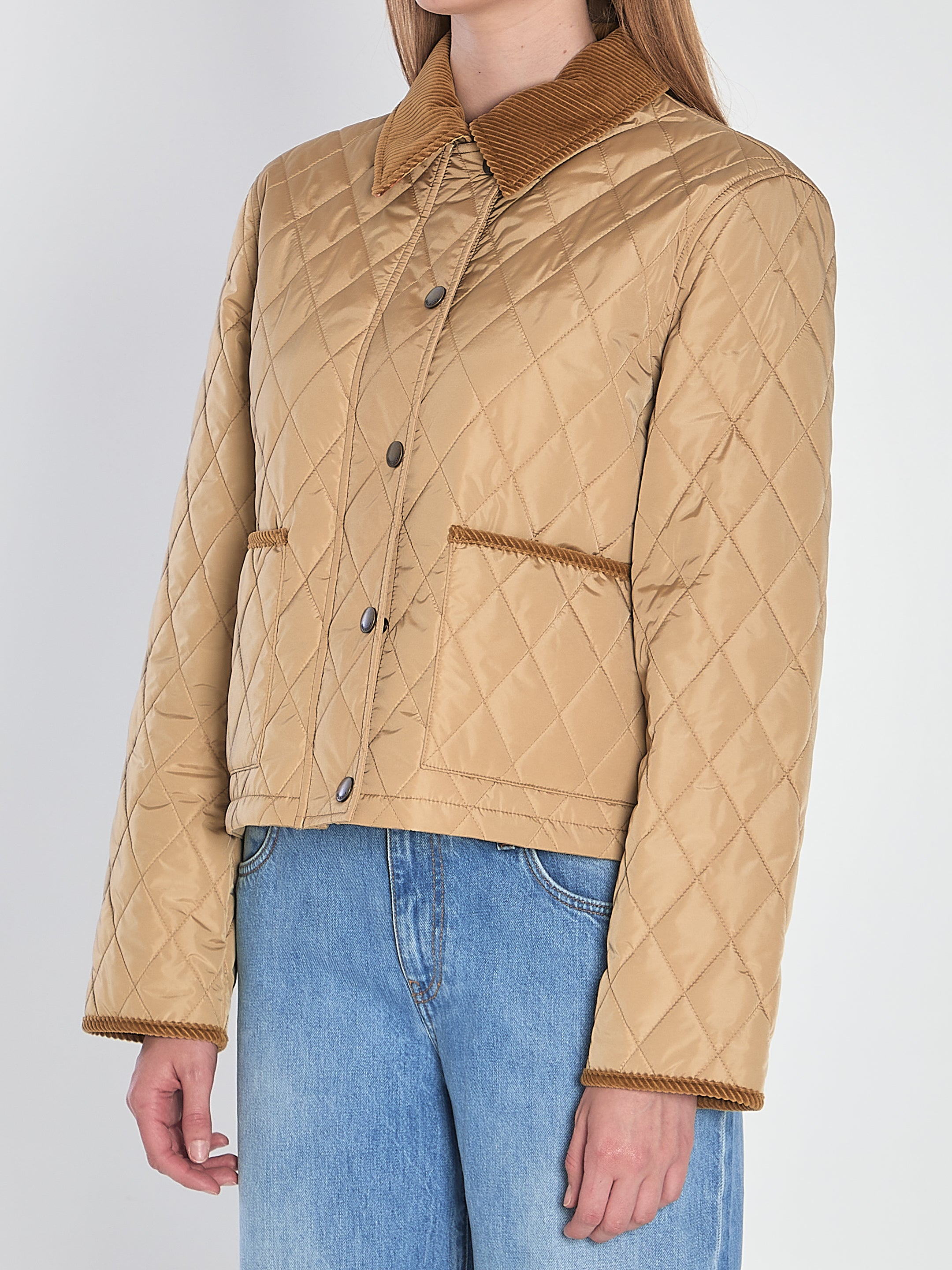 BURBERRY Camel Tal Padded Jacket with Pockets for Women - FW25