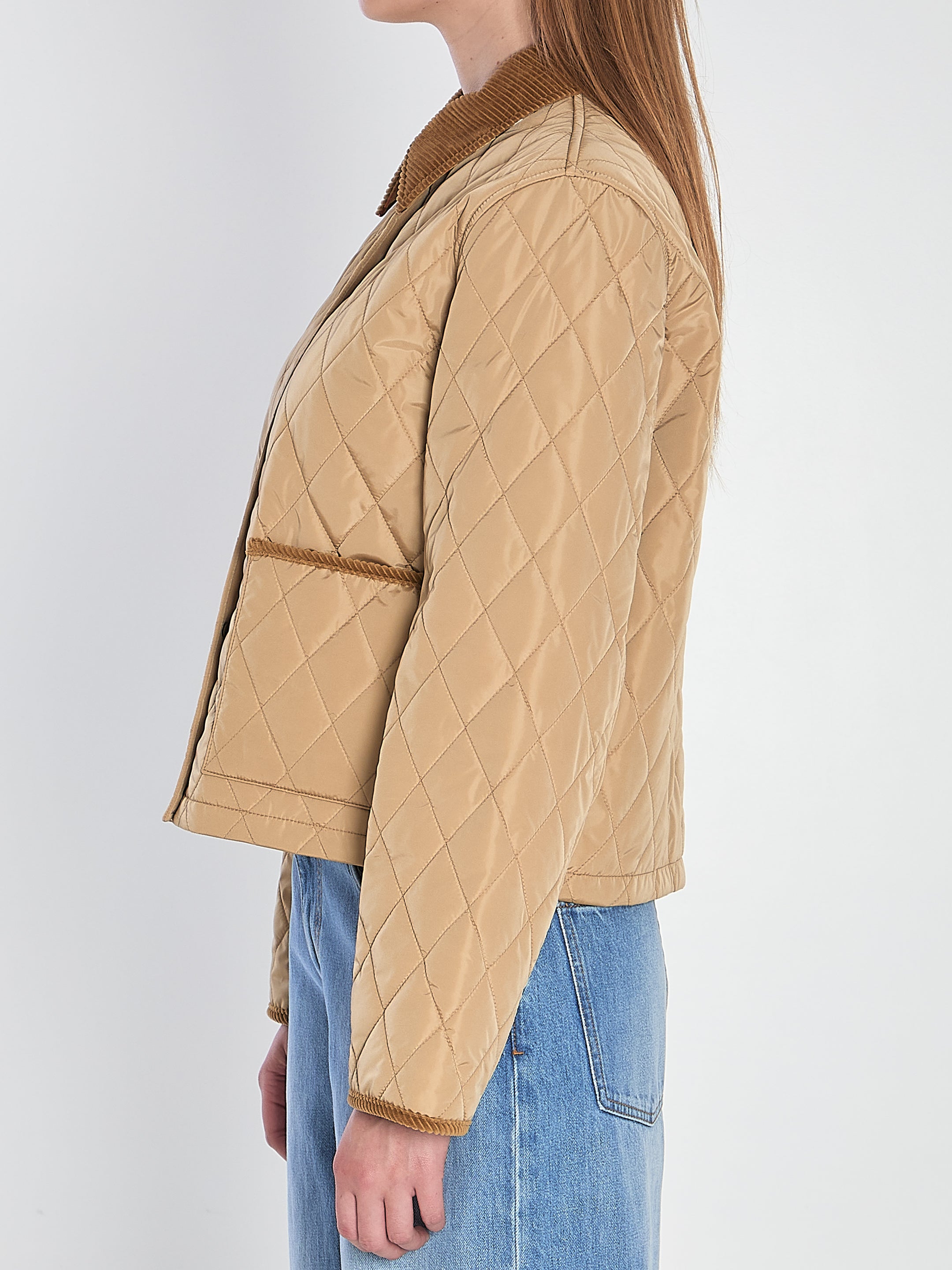 BURBERRY Camel Tal Padded Jacket with Pockets for Women - FW25