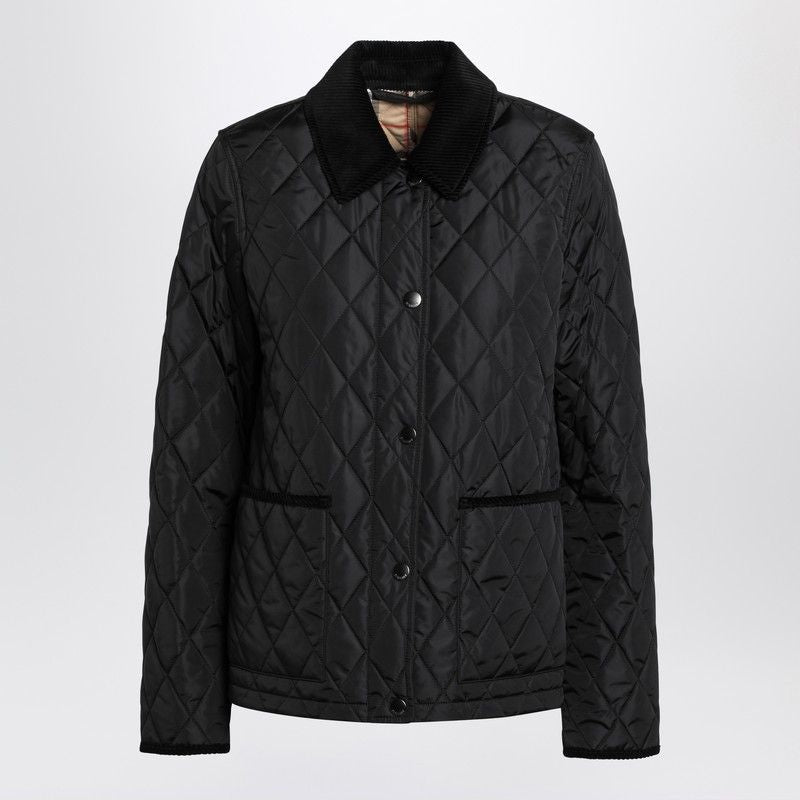 BURBERRY Quilted Nylon Jacket with Ribbed Velvet Collar for Women