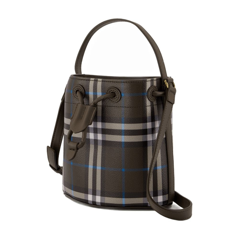 BURBERRY Printed Canvas Bucket Handbag