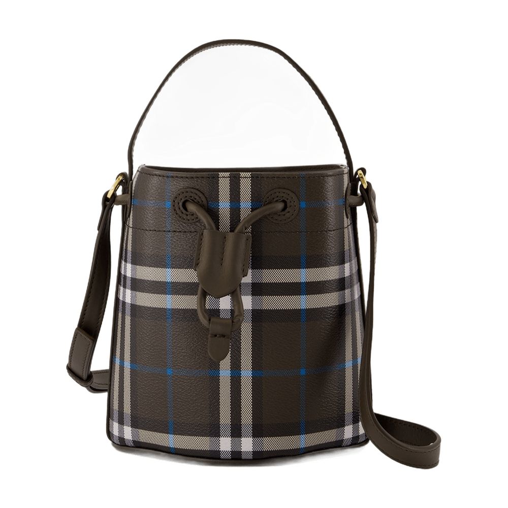 BURBERRY Printed Canvas Bucket Handbag