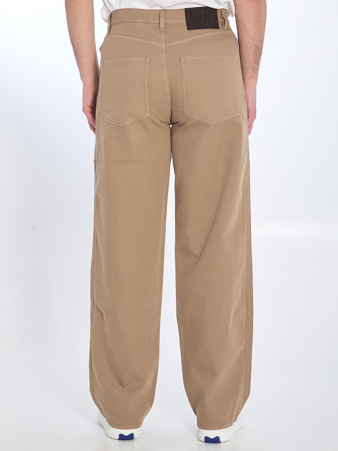 BURBERRY Washed Cotton Twill Trousers - Comfortable Fit, Size IT 46