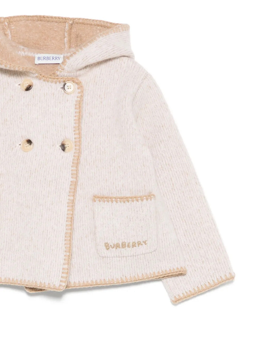 BURBERRY KIDS Mini Wool Hooded Double-Breasted Jacket for Girls