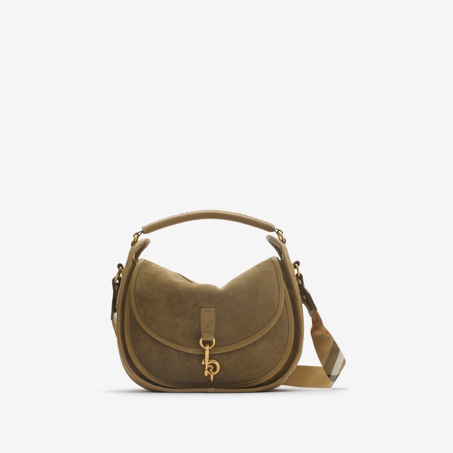 BURBERRY Mini Clip Messenger Bag in Soft Suede
