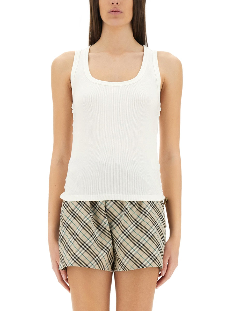 BURBERRY Slim Fit Cotton Tank Top - Size S