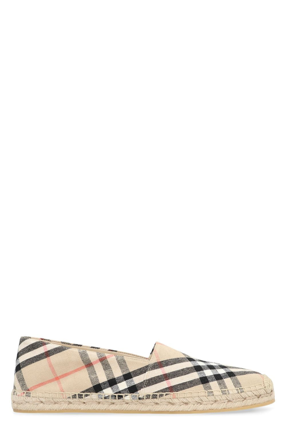 BURBERRY Linen Check Motif Espadrilles for Men