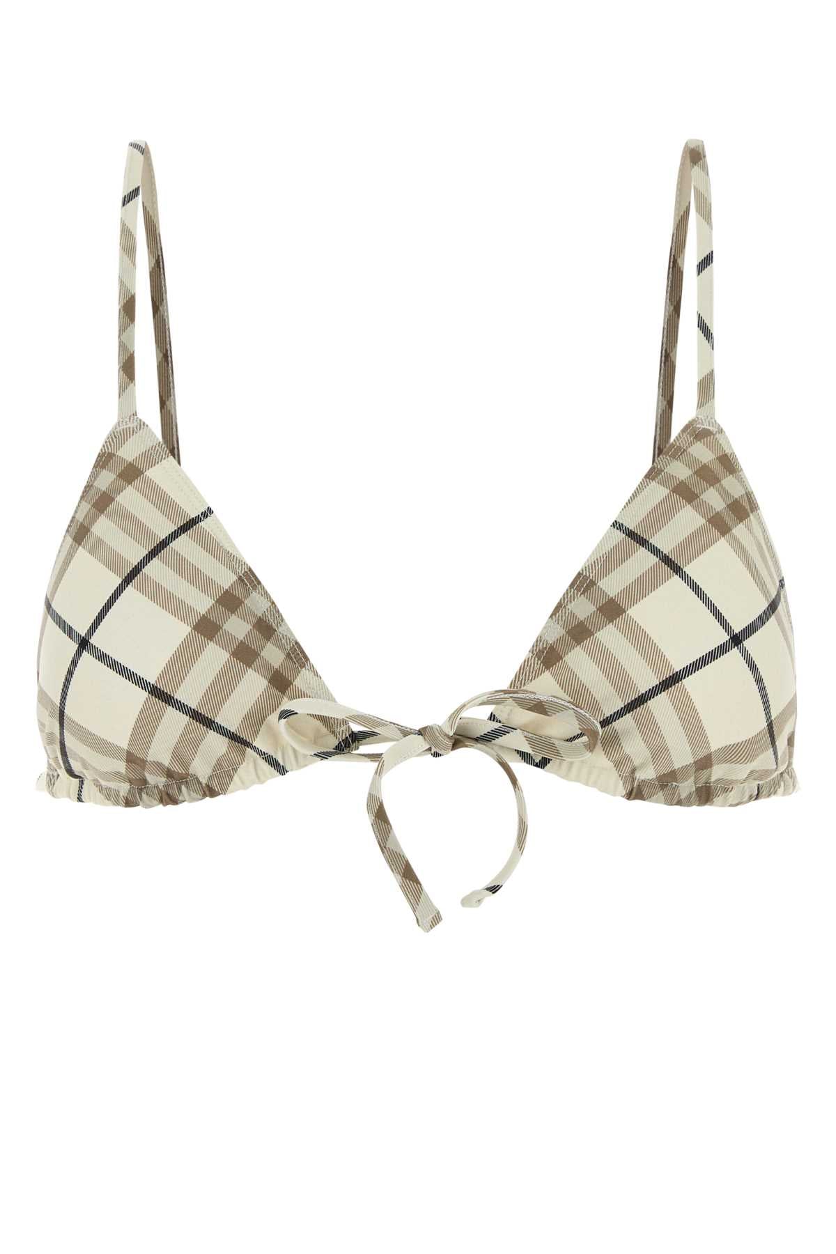 BURBERRY Printed Stretch Nylon Bikini Top