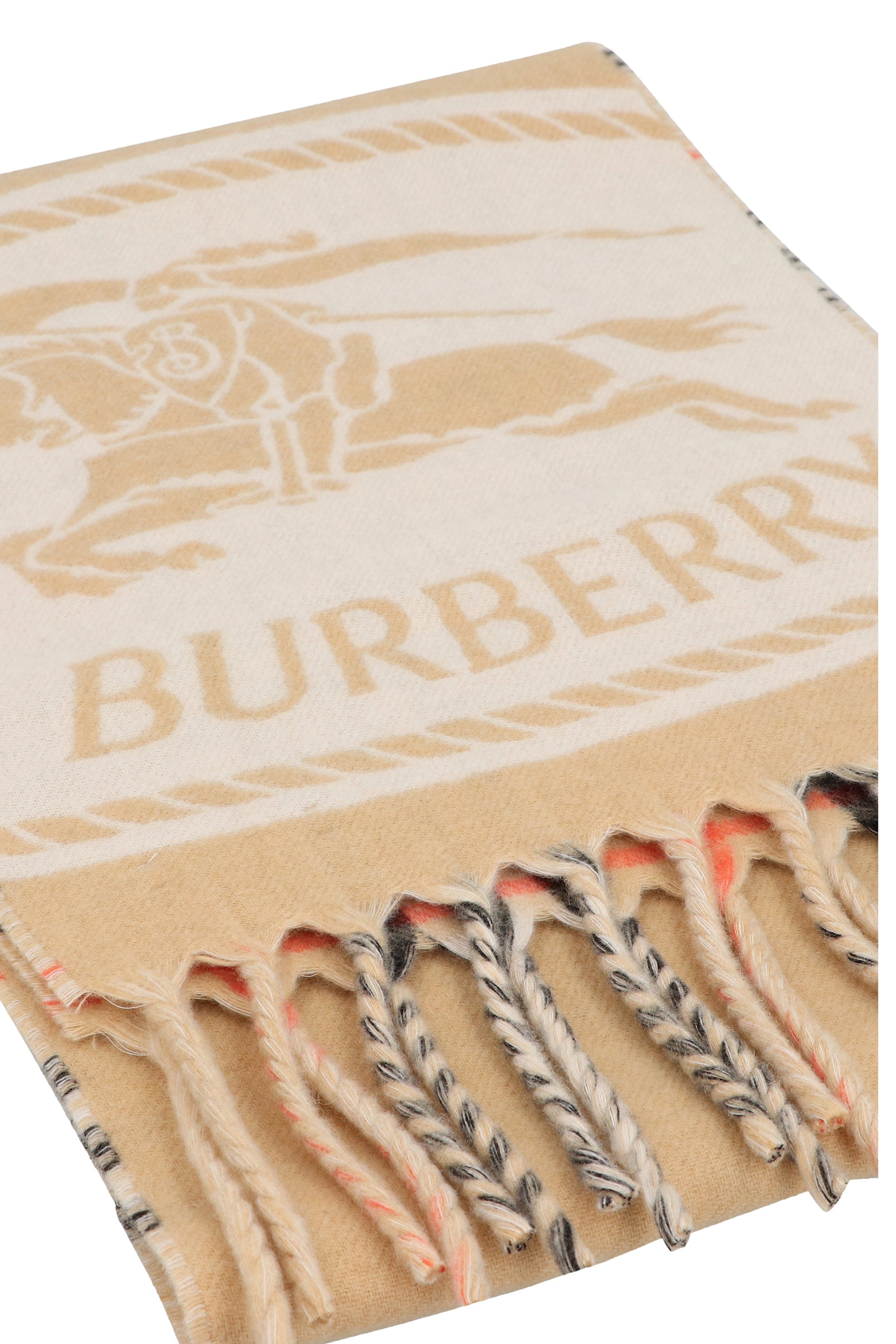BURBERRY Cashmere Scarf with Jacquard Pattern - 168X28 CM