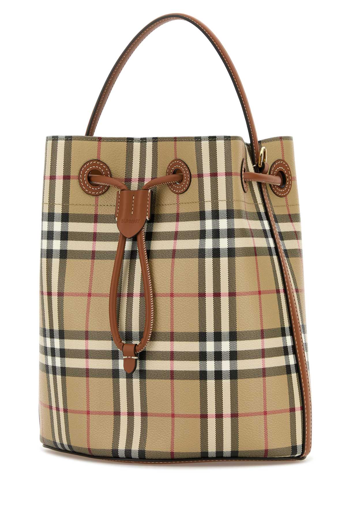 BURBERRY Printed Canvas Bucket Handbag