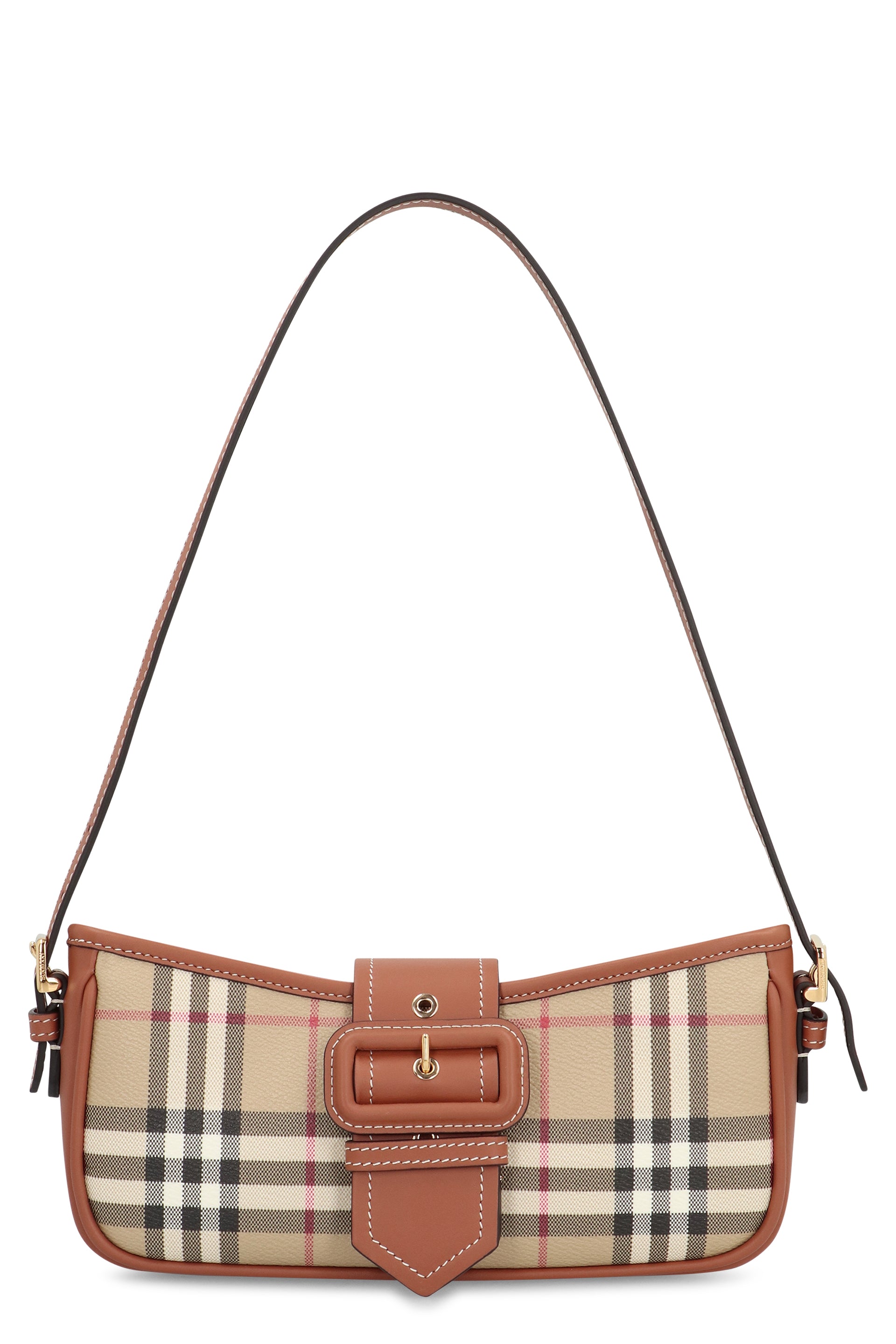 BURBERRY Check Print Mini Shoulder Handbag