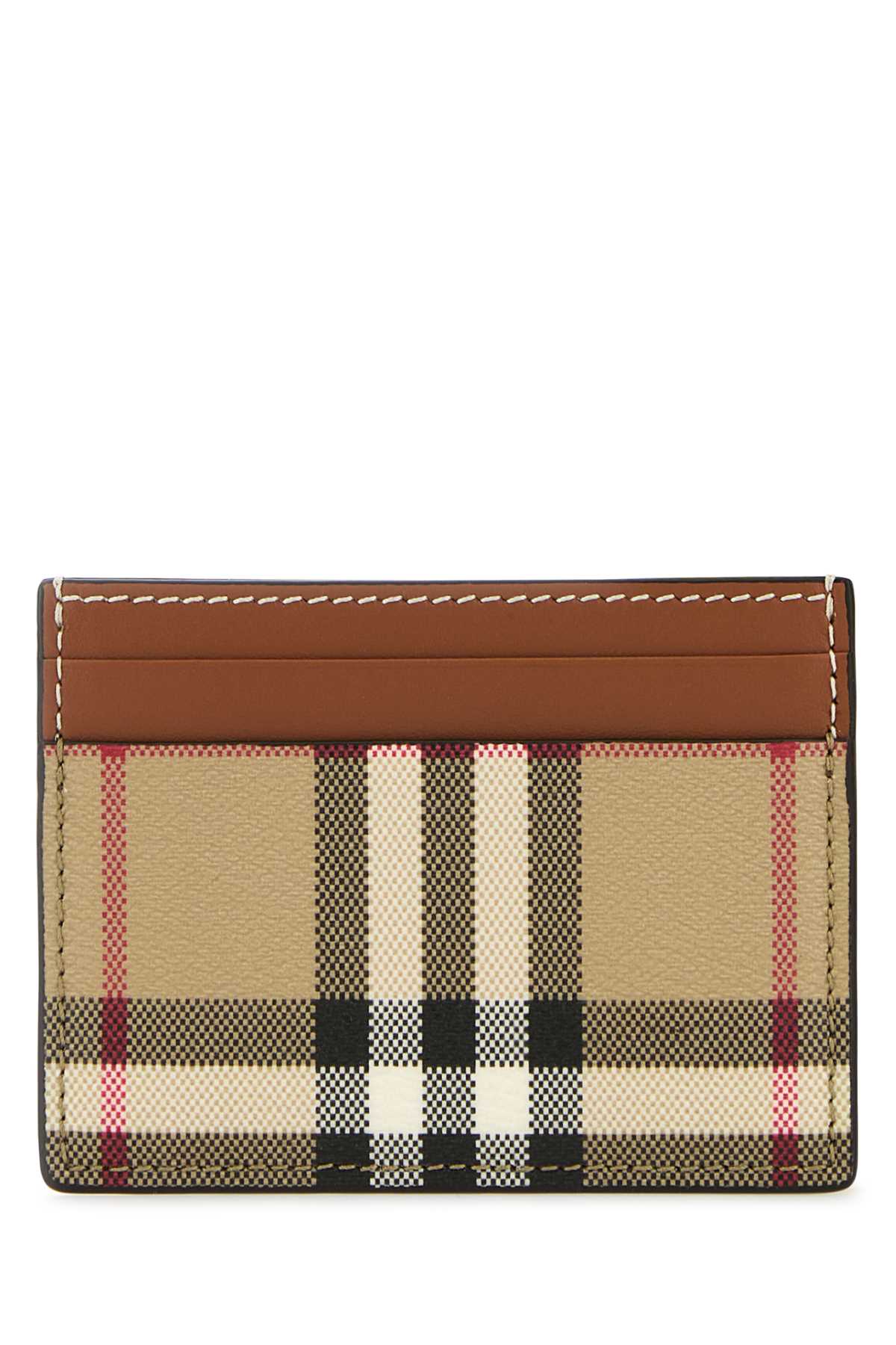 BURBERRY Checked Mini Canvas Card Holder