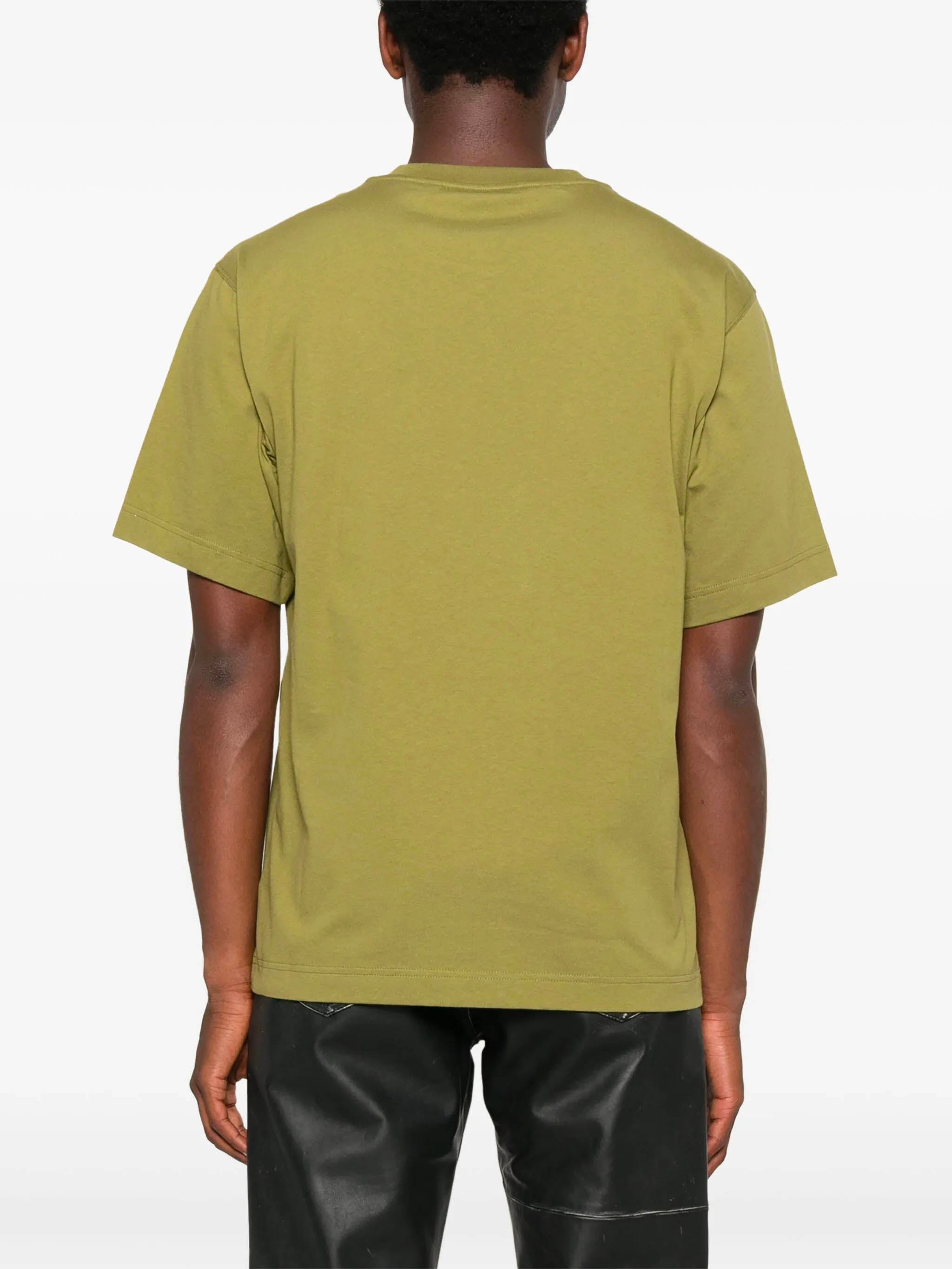 BURBERRY Cotton Crew Neck T-Shirt with Cross Stitch Logo - Size M