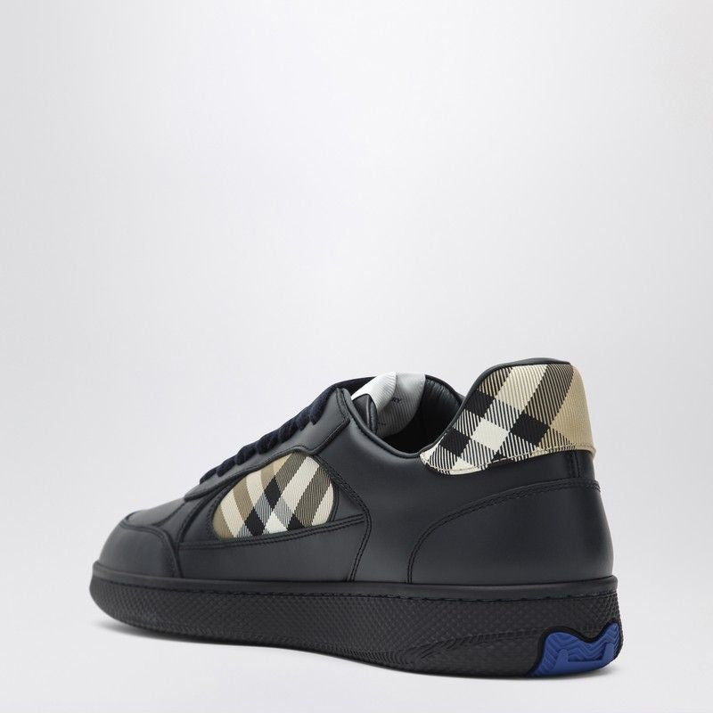 BURBERRY Leather and Check Sneakers for Men - FW25