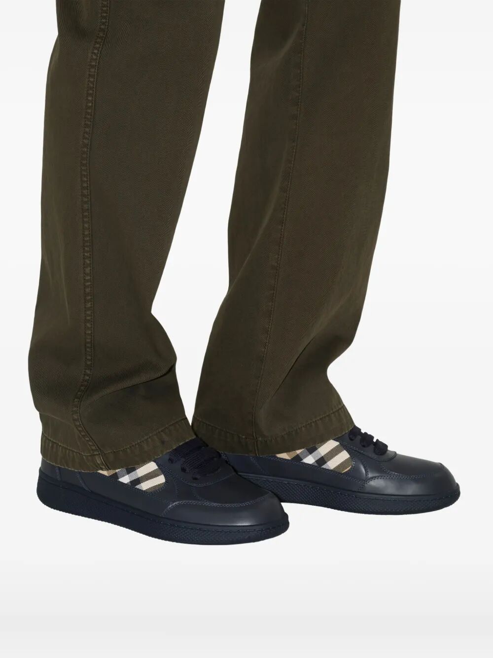 BURBERRY Check Fabric and Leather Terrace Sneaker