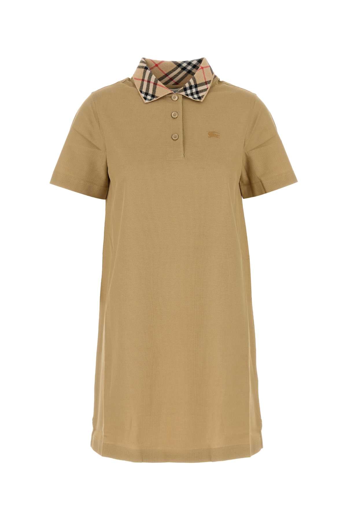 BURBERRY Check Collar Cotton Polo Dress