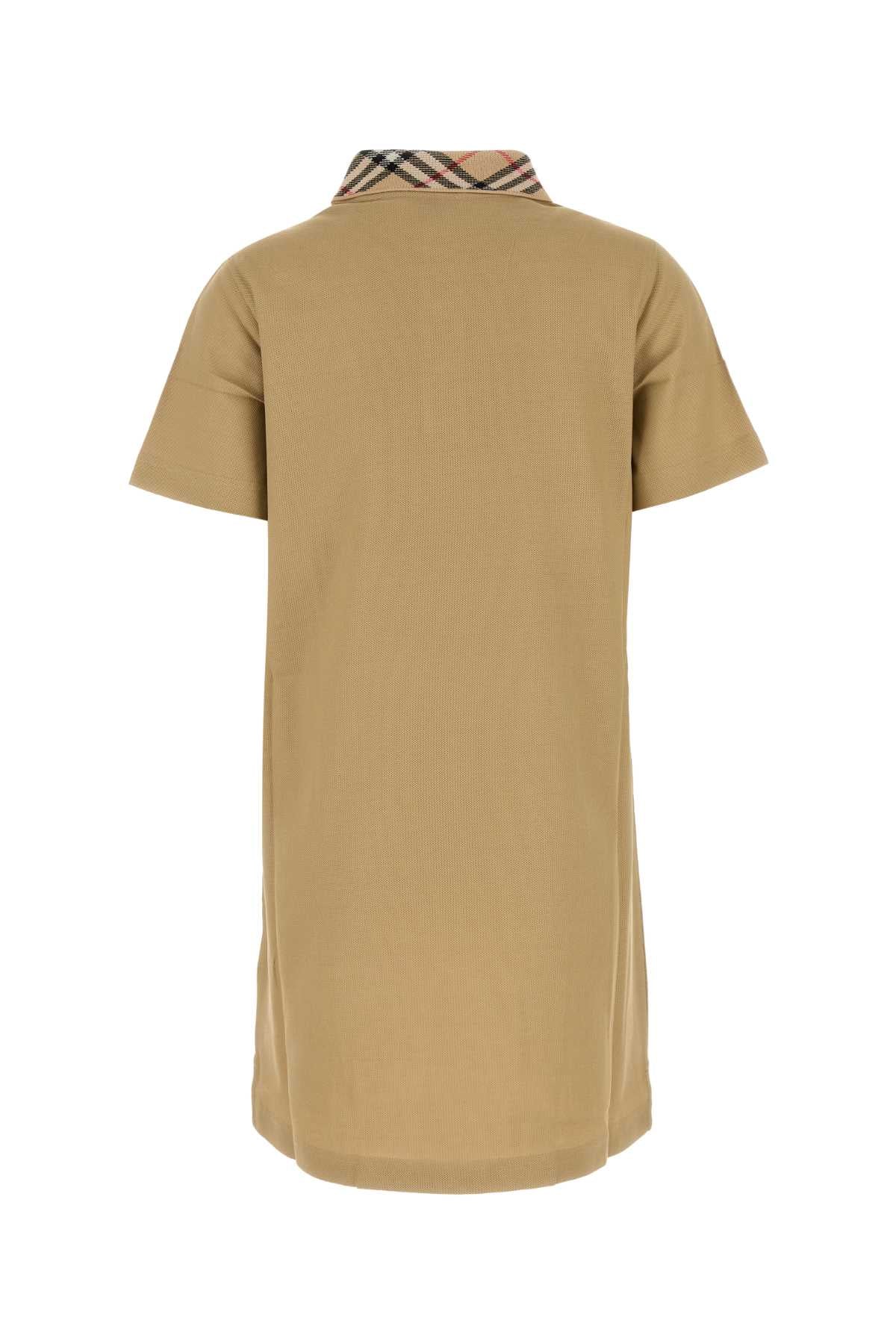 BURBERRY Check Collar Cotton Polo Dress
