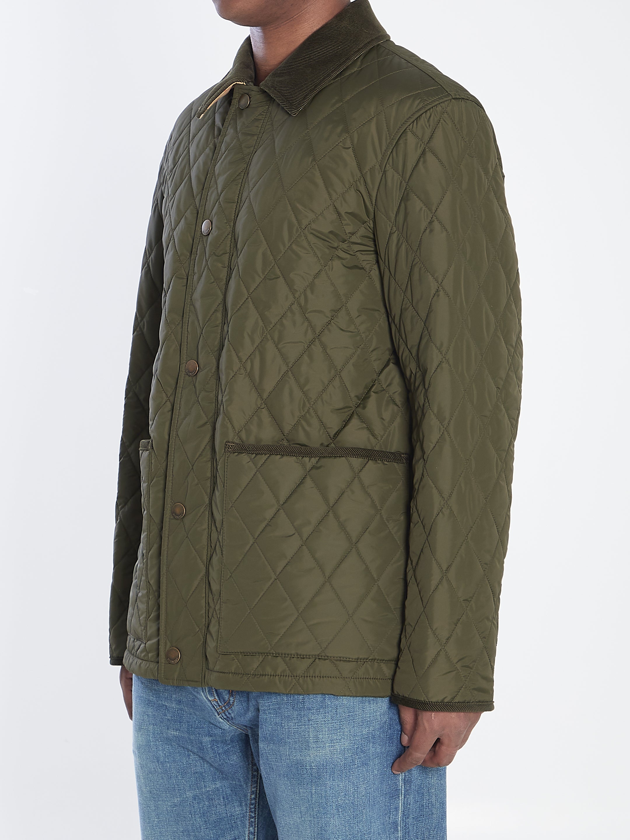 BURBERRY Quilted Jacket with Corduroy Collar
