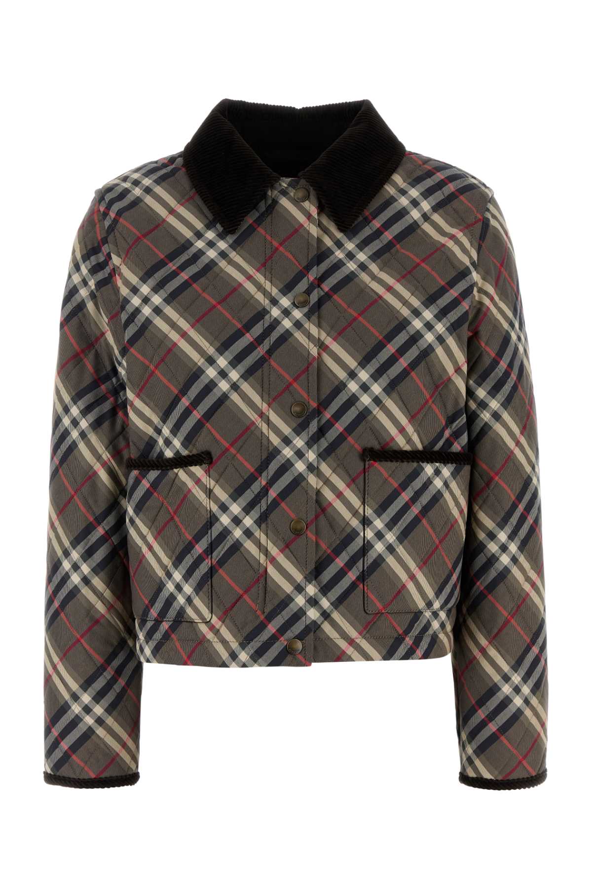 BURBERRY Cropped Check Quilted Cotton Jacket - Regular Fit