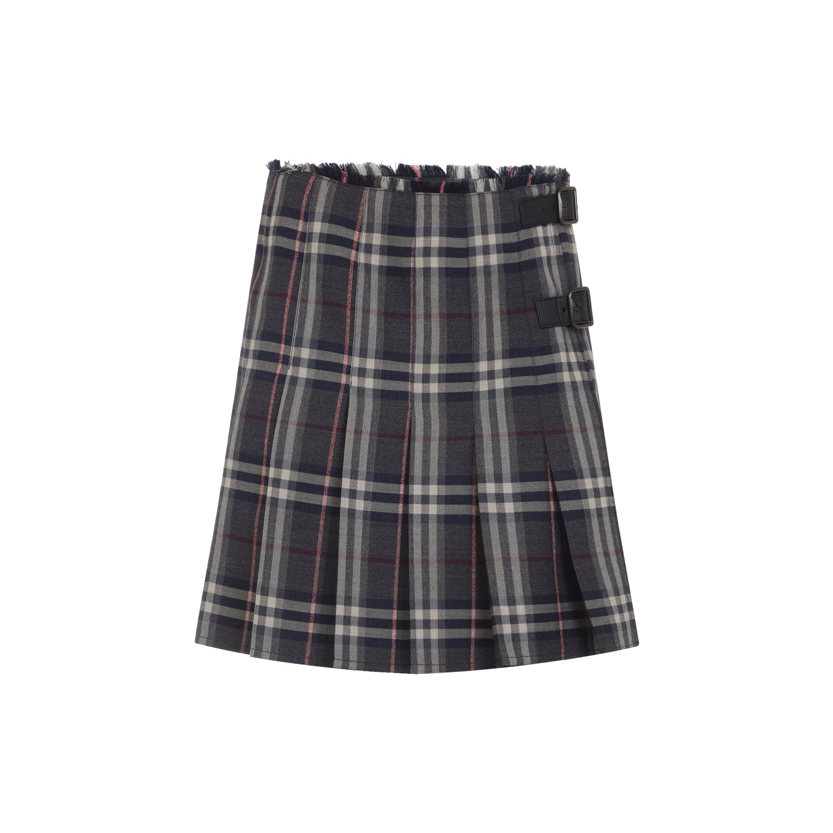 BURBERRY Check Wool Mini Skirt