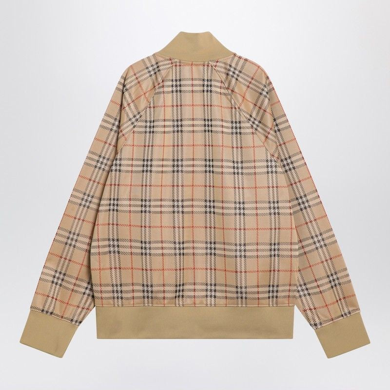 BURBERRY High Collar Sweatshirt with Check Motif