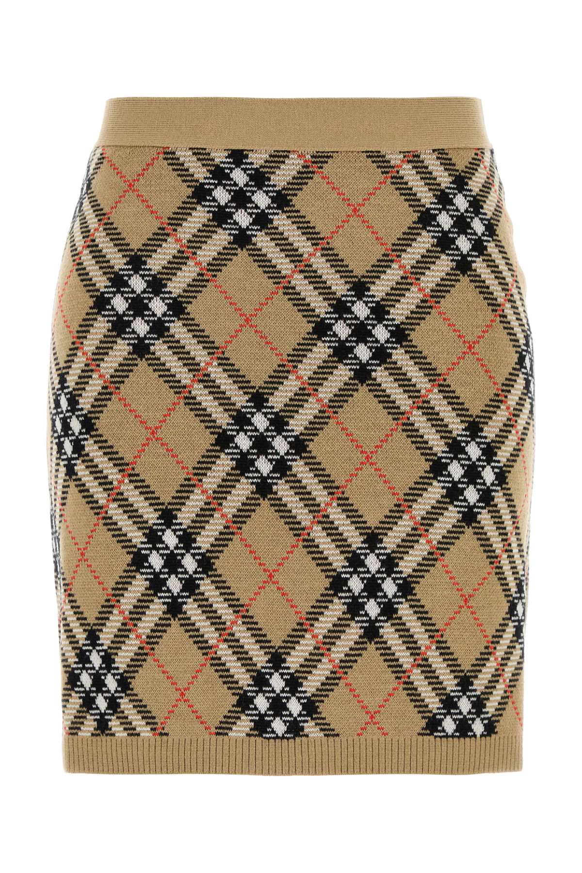 BURBERRY Checked Wool Blend Mini Skirt