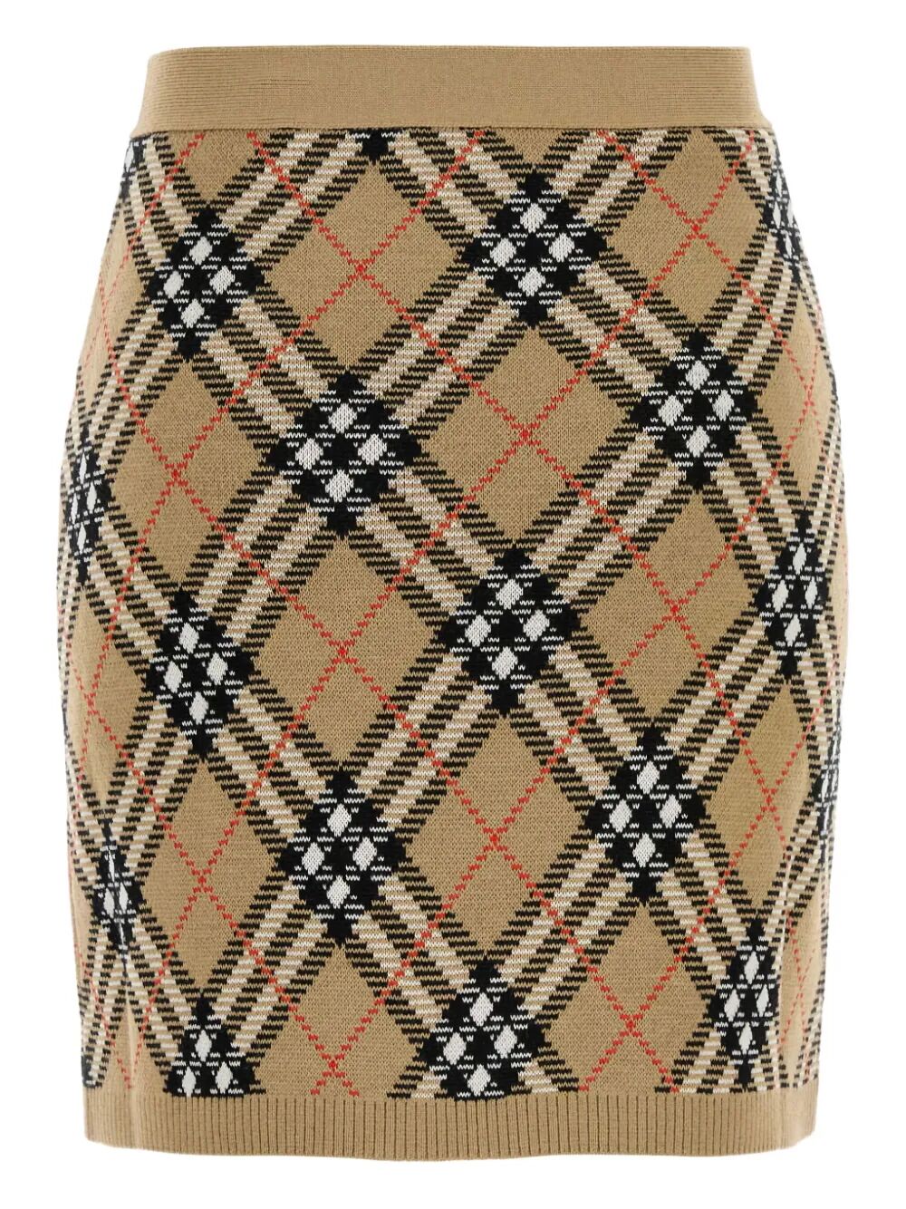 BURBERRY Chic Check Knit Mini Skirt for Women