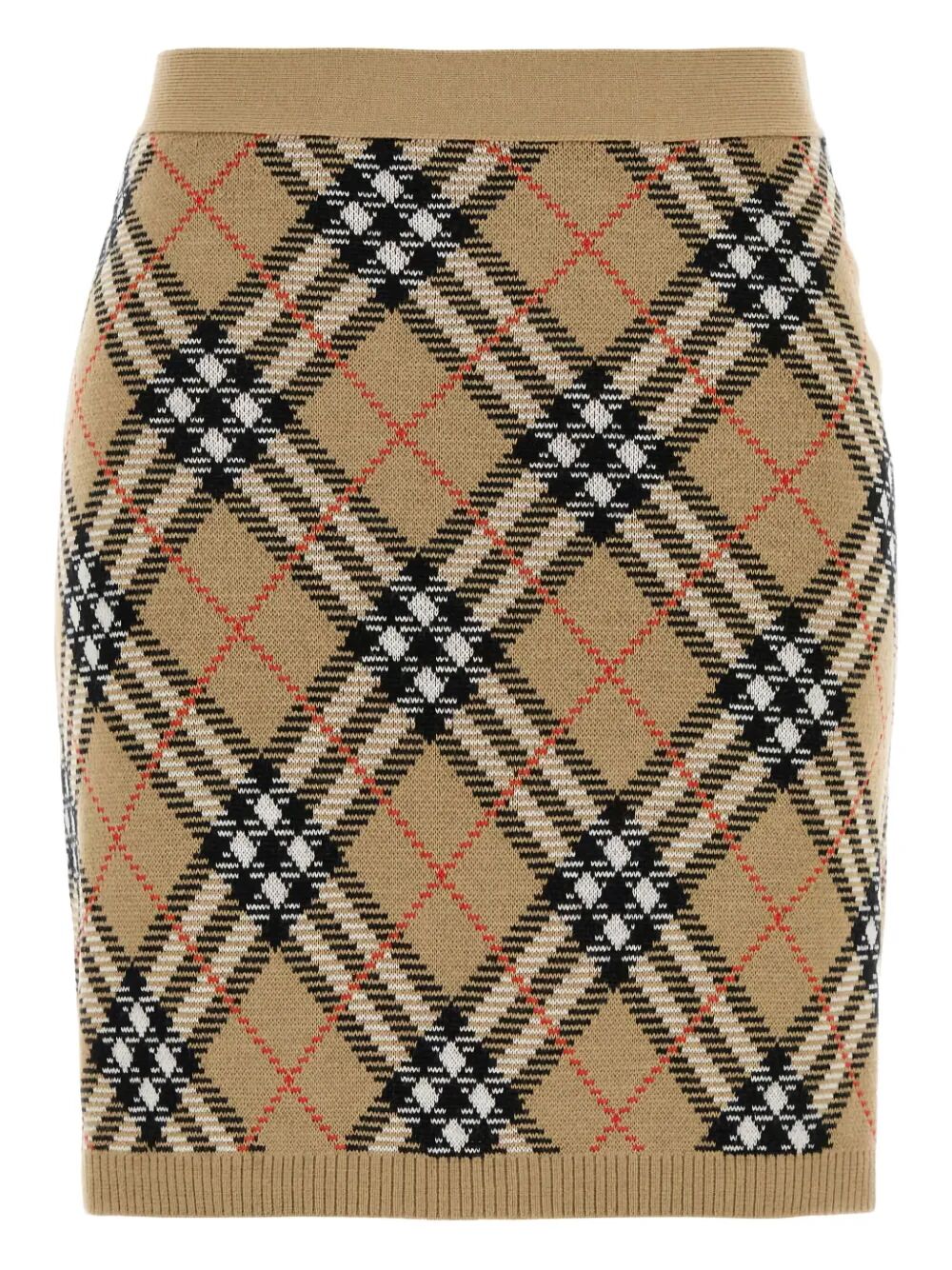 BURBERRY Chic Check Knit Mini Skirt for Women