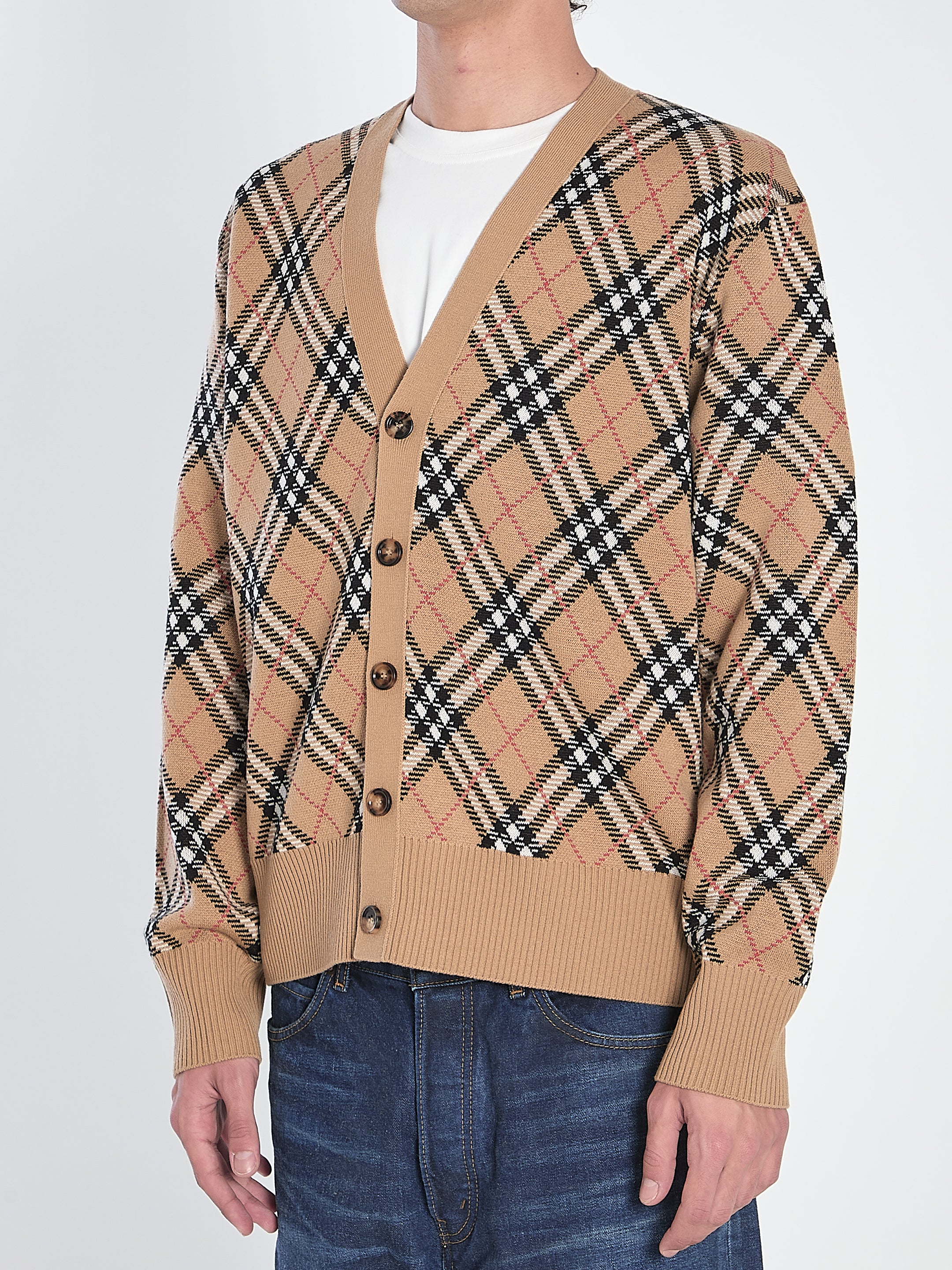 BURBERRY Embroidered Wool Blend Cardigan for Men