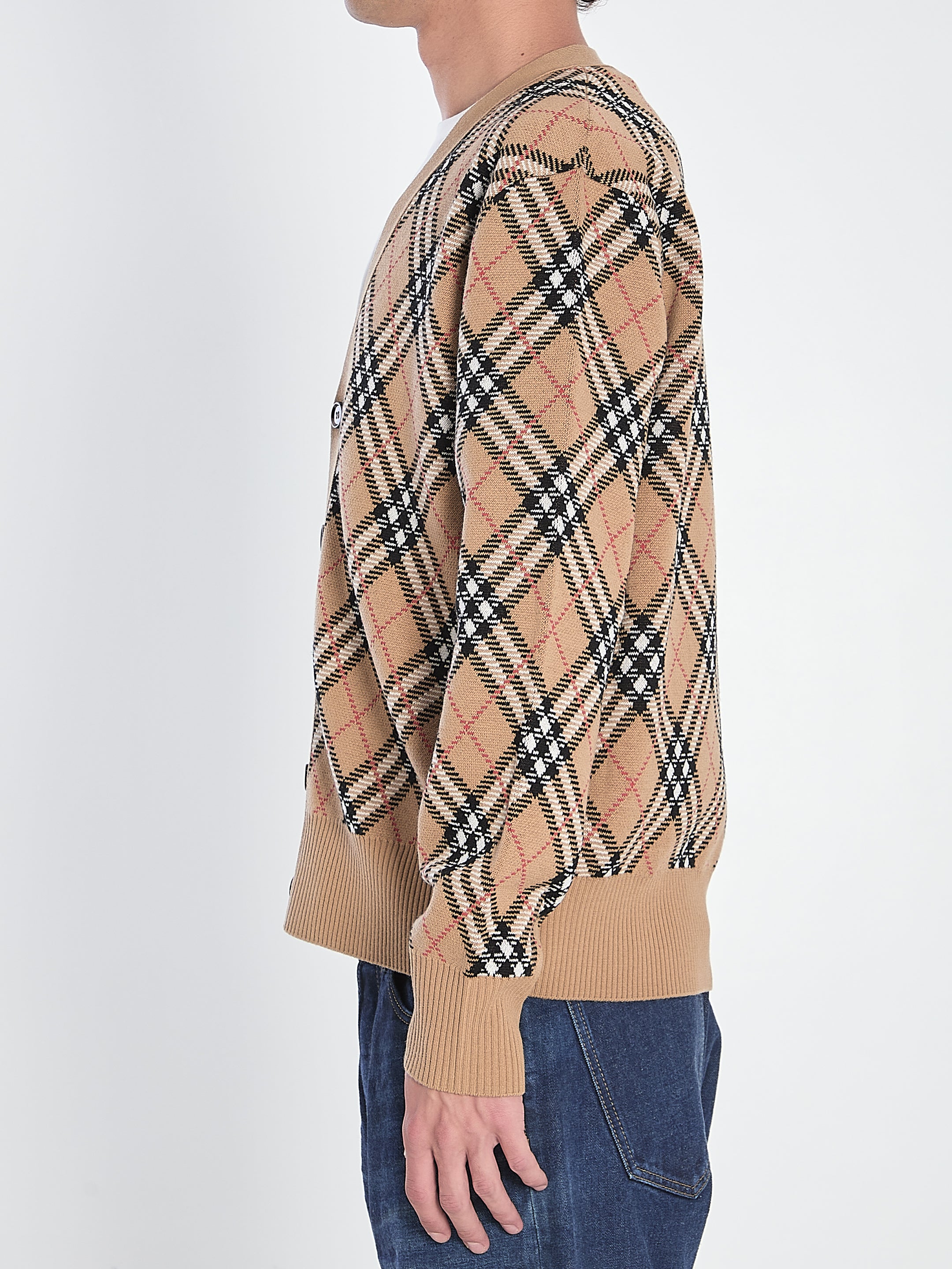 BURBERRY Embroidered Wool Blend Cardigan for Men