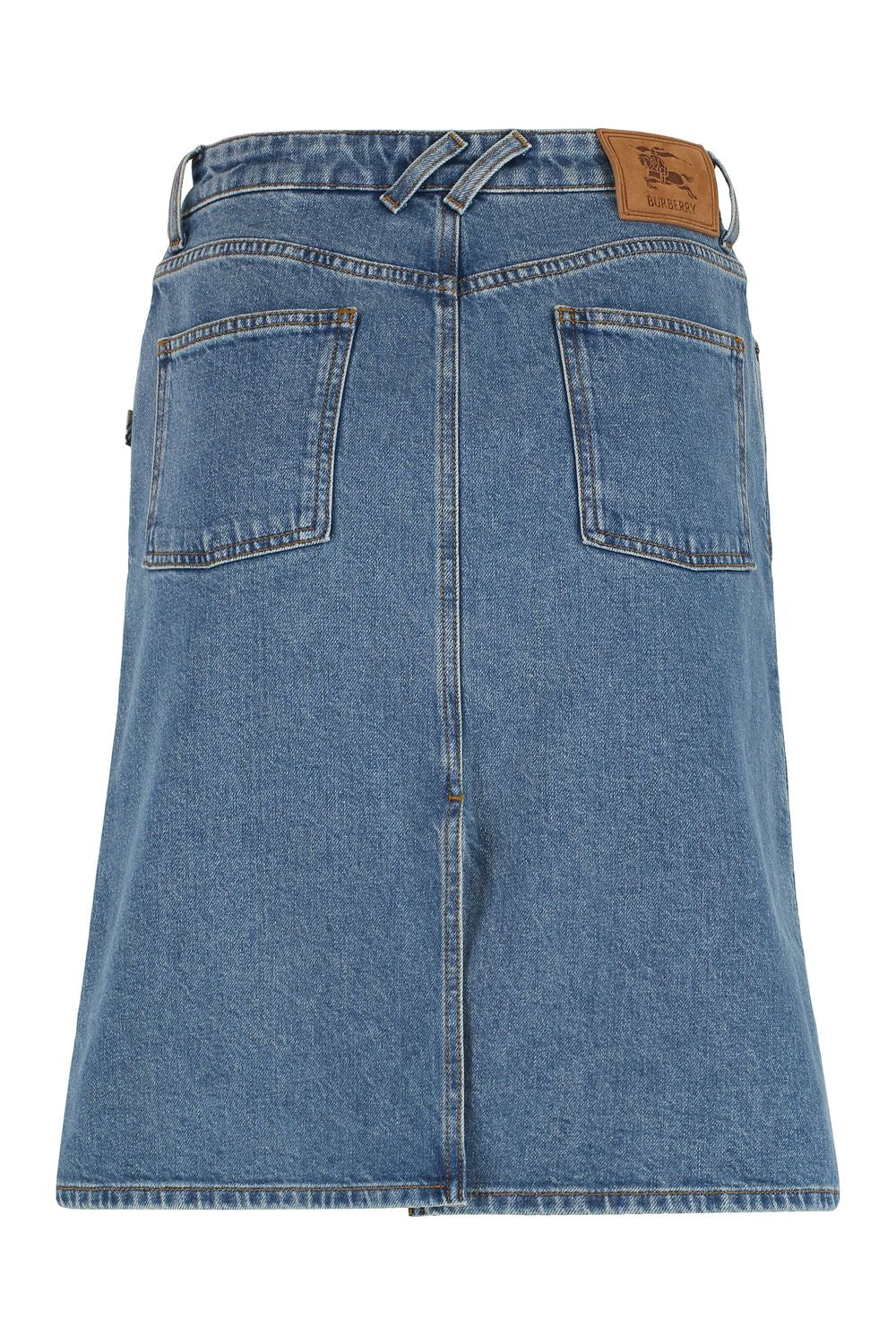 BURBERRY Denim Skirt with Metal Buttons - Women's Mini Style