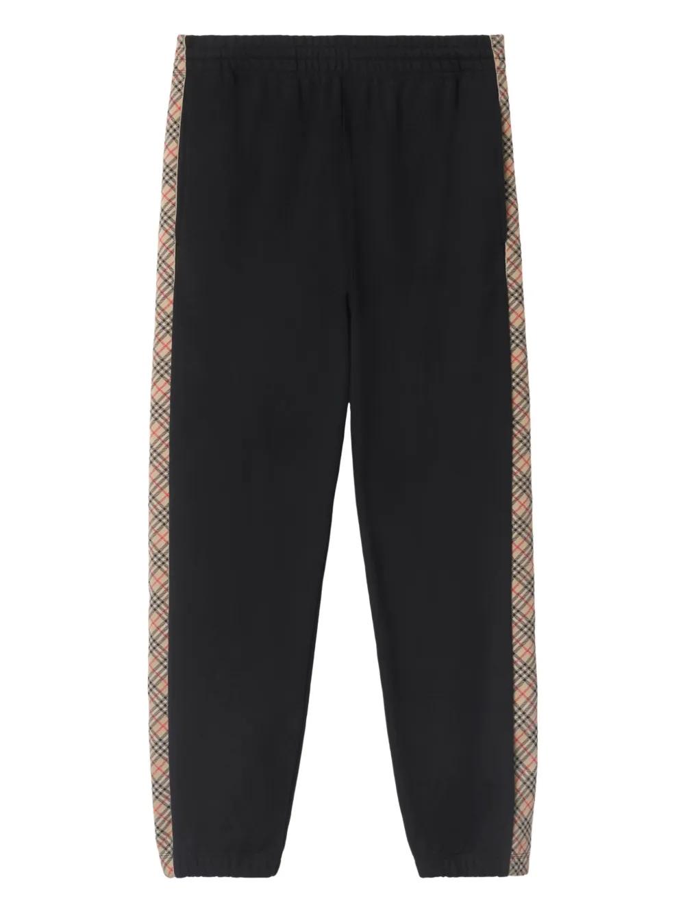 BURBERRY Cotton Jogging Pants with Check Trim for Men