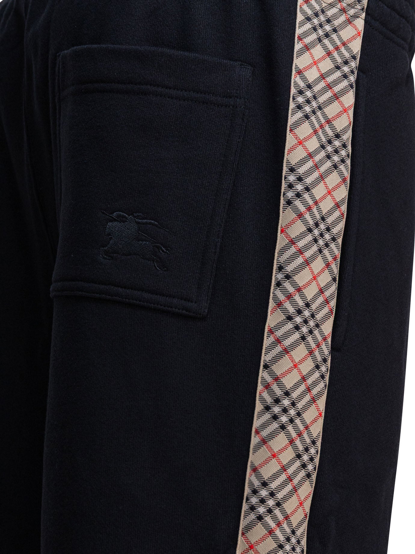 BURBERRY Regular Fit Trousers with Check Trim