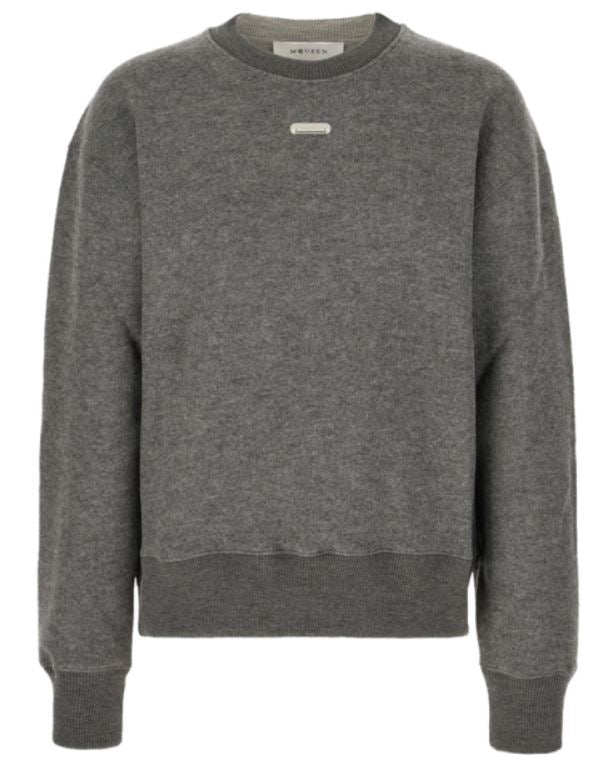 ALEXANDER MCQUEEN Cozy Wool Blend Crew Neck Sweater for Men
