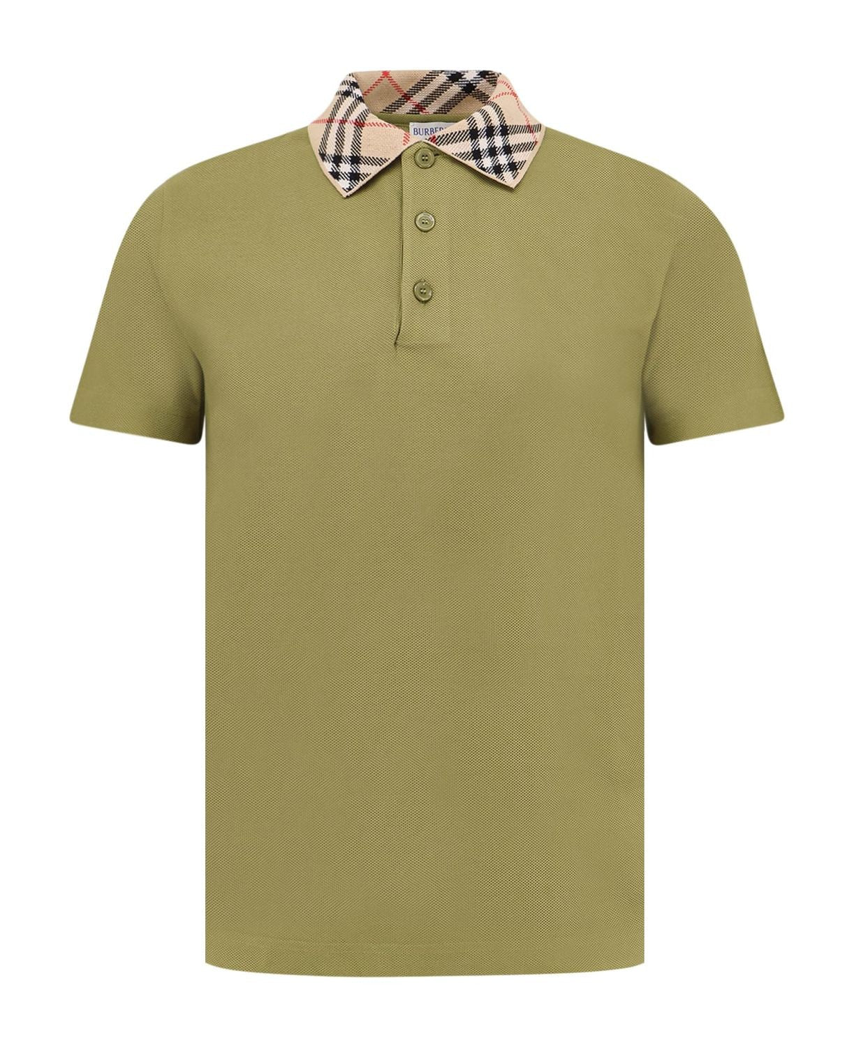 BURBERRY Check Collar Polo Shirt - Size M
