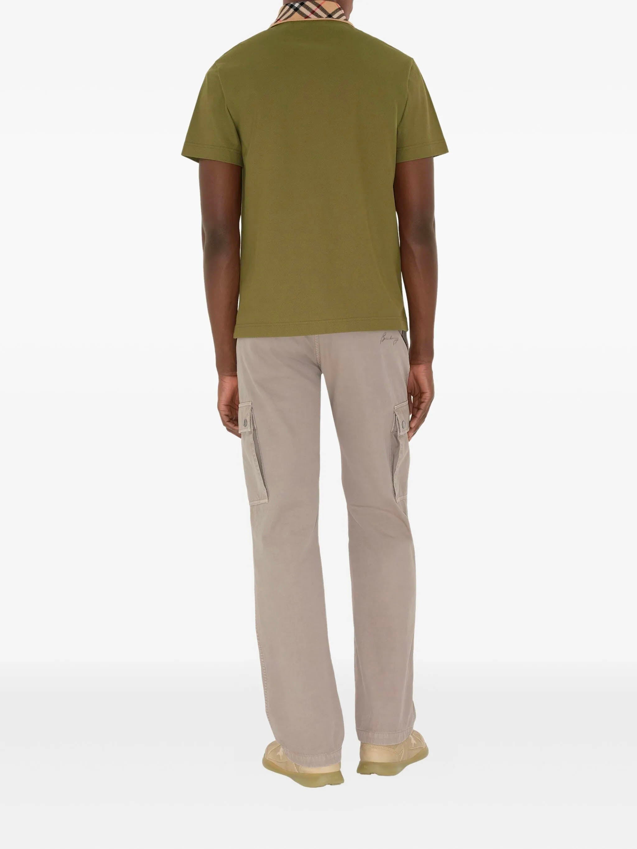 BURBERRY Check Collar Polo Shirt - Size M