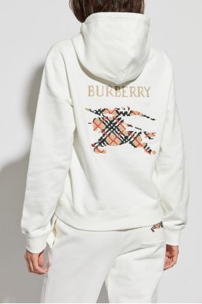 BURBERRY Embroidered Logo Women's Hoodie - FW25 Collection