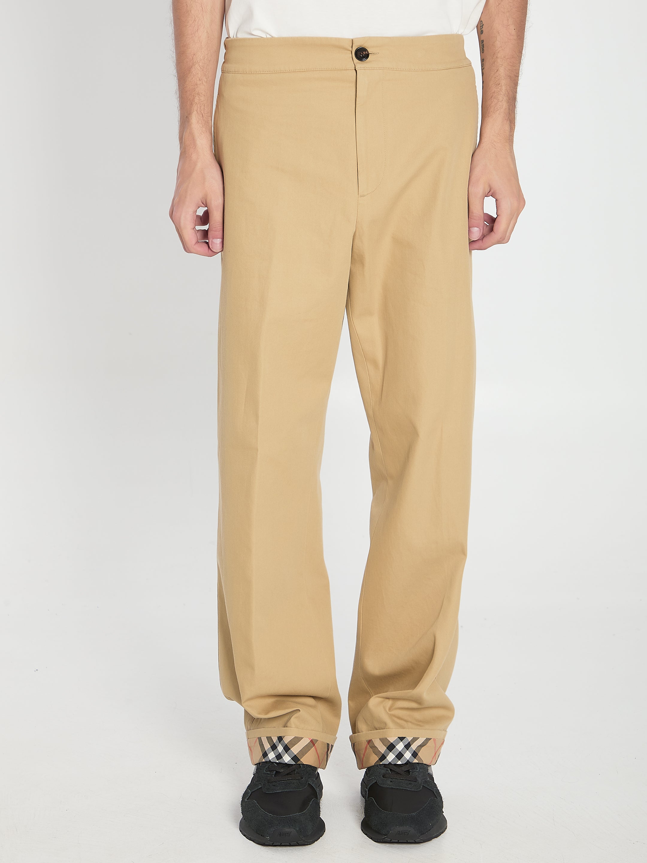 BURBERRY Men's Regular Fit Trousers with Elastic Band - Size 48 EU