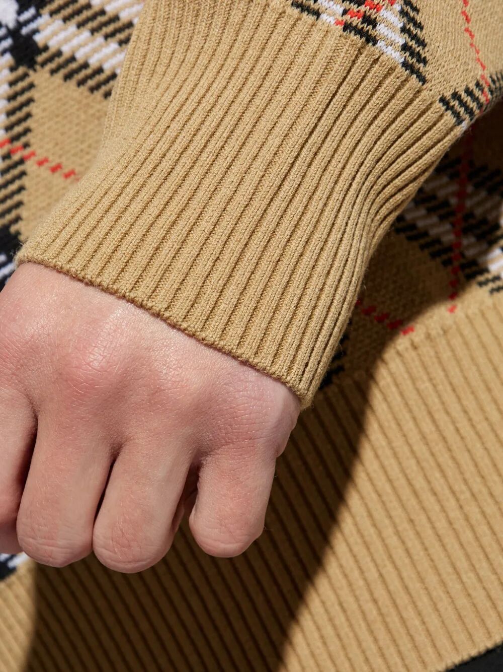 BURBERRY Classic Check-Pattern Wool Crew Neck Sweater