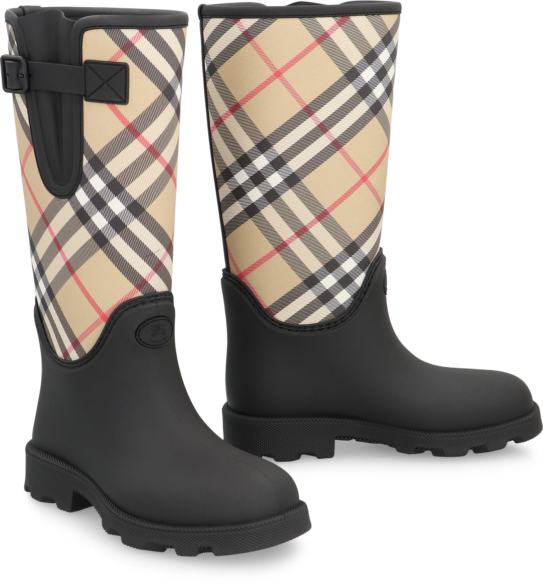 BURBERRY Vintage Check Print Rubber Rain Boots