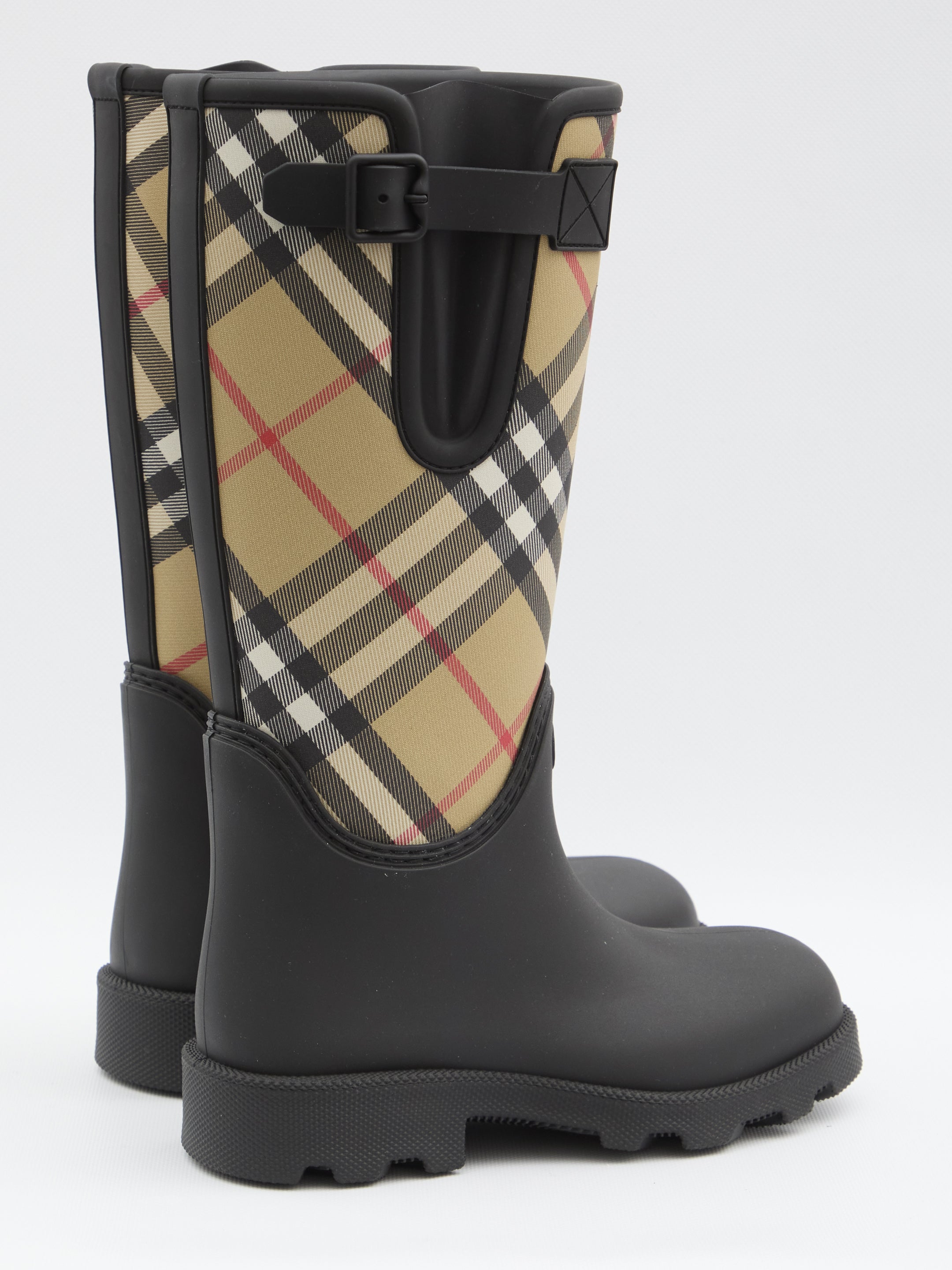 BURBERRY Check Rainboots with Adjustable Buckle - FW25