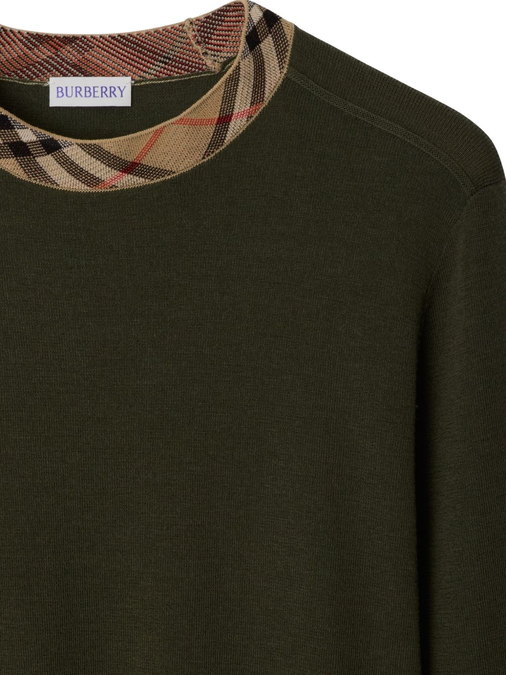 BURBERRY Check Trim Women's Sweater - Size S