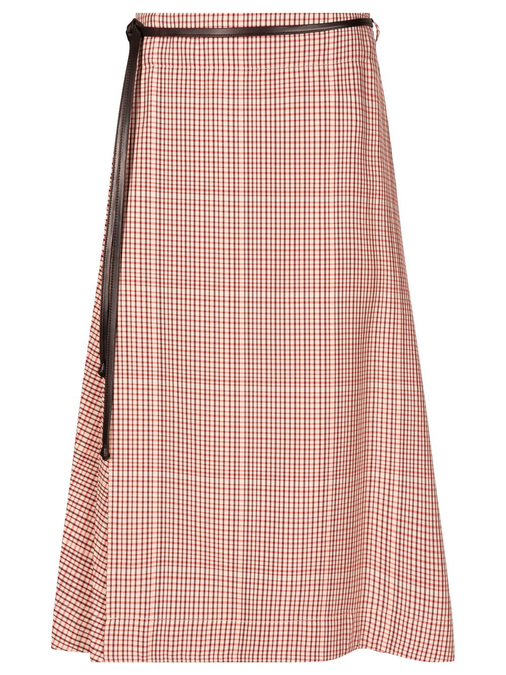 BOTTEGA VENETA Check Tech Viscose Midi Skirt